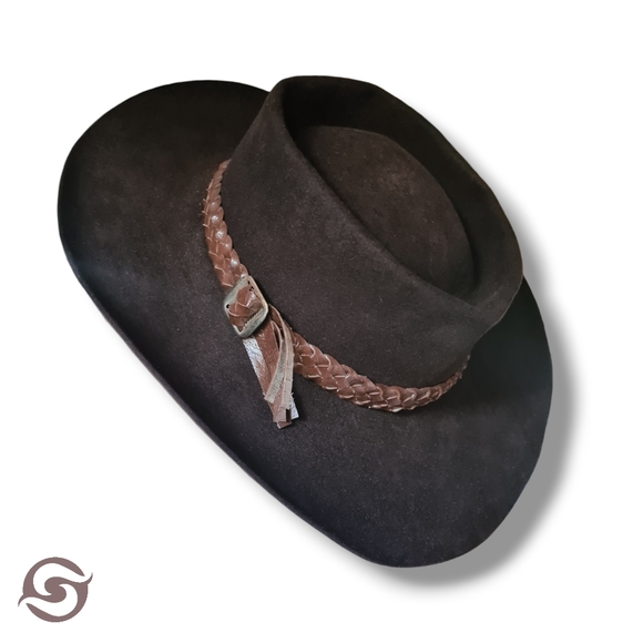 #22 AKUBRA Brown BOBBY Classic Western Style Wide Brim Hat 57cm Made in Aus - Picture 2 of 15